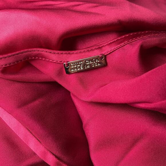 Cult Gaia Azaelia Gold Ring Shoulder Detail Cowl Neck Peony Pink Maxi Dress Sz M - Picture 12 of 13